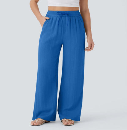 Pantalones anchos y fluidos de cintura alta para mujer